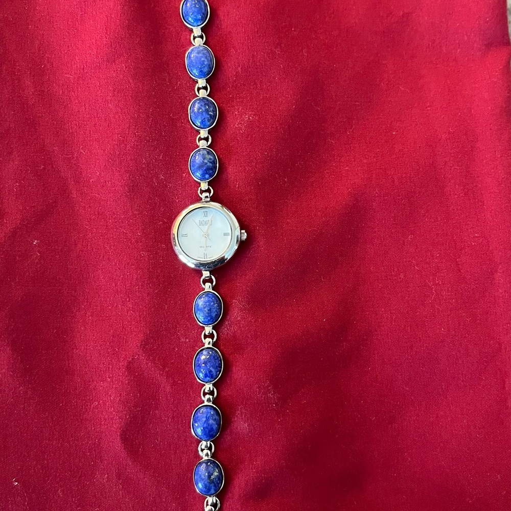 Elegant Blue Lapis Sterling Silver bracelet Watch